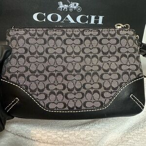 Coach Monogram Black and Gray Clutch/ wristlet